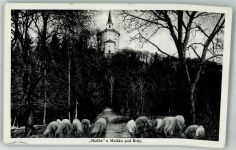 Liberec Reichenberg i. Böhmen Foto AK Mnisku Kirche Schafe