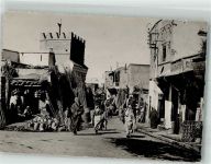 Marrakesch Marrakesh Foto AK Marktszene Straße Rue des Roseaux Tracht
