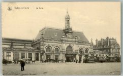 59300 Valenciennes Foto AK Bahnhof Straßenbahn