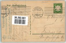 W8000 München Hüttenstempel Hofbräuhaus 1910 Lithographie