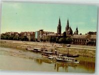 Szeged Szegedin Foto AK Theiss-Ufer Dampfschiff