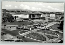1150 Wien 15. Bezirk, Rudolfsheim-Fünfhaus 1961 Foto AK Europaplatz West- Bahnhof Straßenbahn Auto LKW