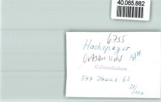 67691 W6755 Hochspeyer FOTO KEINE AK Ortsansicht