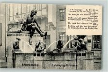 W3300 Braunschweig Eulenspiegelbrunnen, mit Gedicht, um 1945, gute Erhaltung Eule