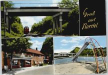 27283 W2810 Borstel , Kr Verden, Aller - Eisenbahn Schwimmbad Rutsche Brücke Haus Baum