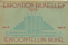 Brüssel Bruxelles - Ausstellung 1935 Leporello mit 9 Ansichtskarten im original Umschlag