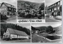 98666 O6121 Gießübel b Hildburghausen - Schwimmbad Gaststätte Schwarzer Adler Gaststätte zum Rautenkranz