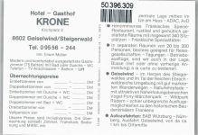 96160 W8614 Geiselwind - Hotel Krone