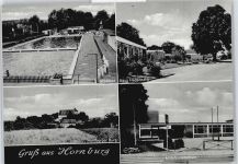 38315 W3342 Hornburg , Kr Wolfenbüttel - Schwimmbad Schule Feld Burg