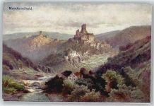 54531 W5562 Manderscheid , Eifel - Panorama Burg Ruine
