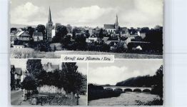 57577 W5249 Hamm (Sieg) - Fluss, Brücke, Gesamtansicht