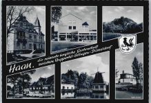 42781 W5657 Haan , Rheinl - Rathaus, Sparkasse, Kaiserstraße, Kirche, Heidberger Mühle