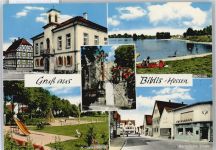 68647 W6843 Biblis - Walter Lorbacher Schreibwaren, Bürobedarf, Spielwaren, Leihbücherei, Buchverkauf, Darmstädter Strasse, Rathaus, hist. Fachwerkhaus, Ehrenmal, Badesee