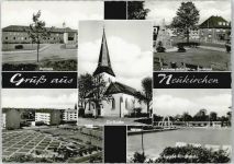 41515 W4048 Neukirchen b Neuss - Denkmal Schwimmbad Rathaus Platz Kirche