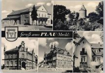 19395 O2864 Plau - Amtsberg, Jugendherberge, Rathaus, Postamt, Film-Bühne