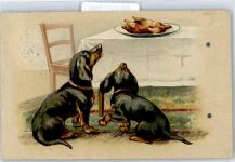 Braten Dackel Künstlerkarte