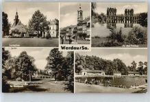 08412 O9620 Werdau , Sachs - Leninplatz, Stadtpark, Markt, FReibad