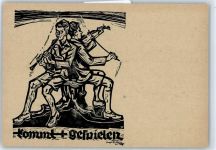 mit Flöte , Silhouette/Scherenschnitt Naturfreunde