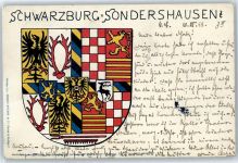 99706 O5400 Sondershausen , Thür Künstlerkarte Wappen