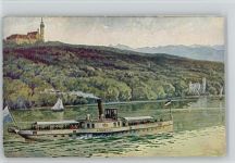 82346 W8138 Andechs 1928 - Raddampfer "Andechs" auf dem Ammersee Binnenschiffe
