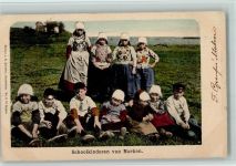 Marken Schulkinder AK Trachten Ausland 1901