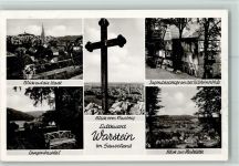 59581 W4788 Warstein - Blick auf die Stadt Langenbachtal Blick vom Piusberg Jugendherberge an der Bilsteinhöhle Blick zur Heilstätte