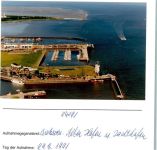 27472 W2190 Cuxhaven FOTO KEINE AK Fliegeraufnahme Alter Hafen Jachthafen Foto montiert auf Karton