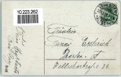 Neujahr Postauto Prägedruck Glückwunsch Auto 1909 Gebrauchsspuren