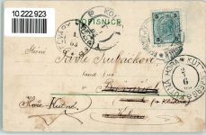 Jugendstil Frau im Automobil Glückwunsch Auto 1903 Gebrauchsspuren