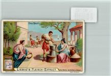 Sammelbild Liebig - das Mahlen des Kornes in Pompeji Römer