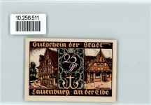 21481 W2058 Lauenburg , Elbe - Notgeld 25 Pfennig Knusperhäuschen Kaufmannshaus