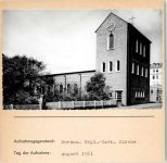 26757 W2972 Borkum FOTO KEINE AK Evangel.Luther. Kirche Foto montiert auf Karton