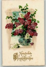 Pfingsten - Blumenvase , gute Erhaltung AK Flieder