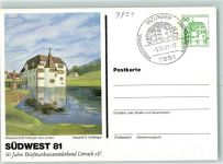 79594 W7854 Inzlingen - Wasserschloß Aquarell H. Schillinger