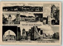 86551 W8890 Aichach a d Paar Karte beschädigt Oberes Tor Städt. Krankenhaus Hlg. Geist Spital WK II