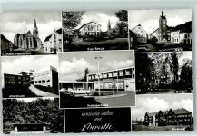47877 W4156 Anrath - Rückseite mit Abschürfungen bzw Kleberesten Kath. Kirche Schule Markt Altersheim Kriegerdenkmal