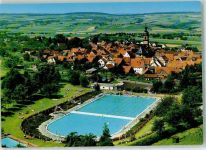 63933 W8761 Mönchberg , Spessart - Schwimmbad Fliegeraufnahme
