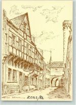 41539 W4047 Zons Künstlerkarte Altstadt Torbogen sign.