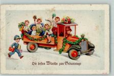 Geburtstag AK Glückwunsch Auto 1943 Gebrauchsspuren