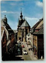 66606 W6690 St. Wendel , Saar - Balduinstraße mit St. Wendalinus Basilika VW Käfer Mercedes