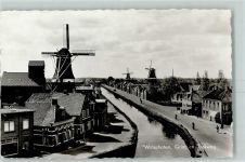 9671 Winschoten - Kanal mit Leinpfad Windmühlen