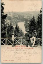 09306 O9290 Rochlitz 1904 - Schloss Rochlitz Blick von der Bastei auf dem Promenademwege