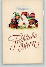 Ostern - Zwerge tragen Ostereier , gute Erhaltung Zwerg