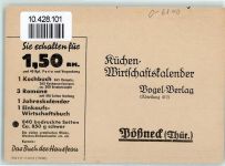 07381 O6840 Pößneck - Bestellung Küchen Wirtschaftskalender Postkarte