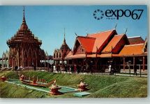 Ausstellung - Expo 1967 - Pavillon of Thailand, sehr gute Erhaltung AK