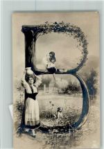 Das B - NPG Serie ca 1900 AK Buchstabenkarte Fotomontage AK