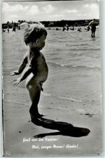 Strandleben an der Nordsee Kind AK Bademode Foto AK