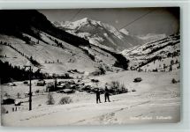 Saalbach Winter - Kohlmaislift für Skifahrer , Hüttenstempel: Himberghaus , gute Erhaltung AK Sessellift 1956