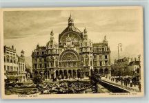 Antwerpen Anvers La Gare AK Bahnhof