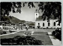83259 W8211 Schleching Gebrauchsspuren Holzbrunnen Rathaus Friedhof Kirche